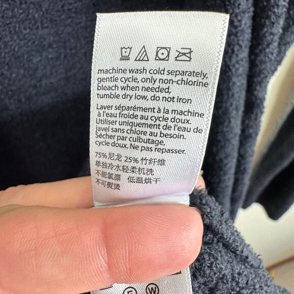 Barefoot Dreams Cozychic Lite Calypso Wrap Dark Gray Open Cardigan Size L XL - Picture 8 of 8